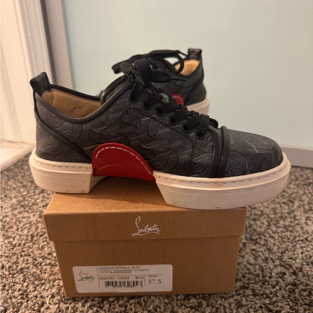 Christian Louboutin Black and Red Women's Sneakers